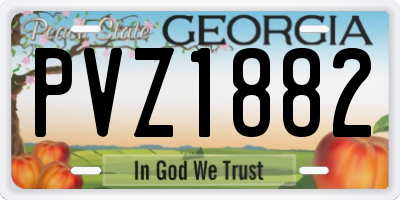 GA license plate PVZ1882