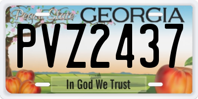GA license plate PVZ2437
