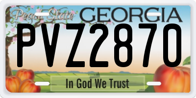 GA license plate PVZ2870