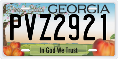 GA license plate PVZ2921