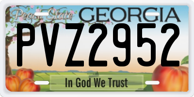 GA license plate PVZ2952