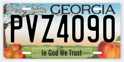 GA license plate PVZ4090