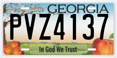 GA license plate PVZ4137