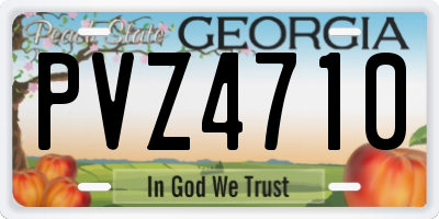 GA license plate PVZ4710