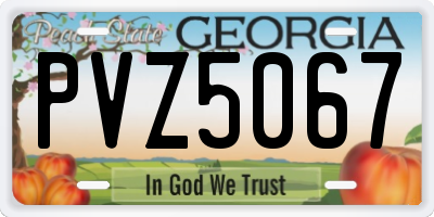 GA license plate PVZ5067