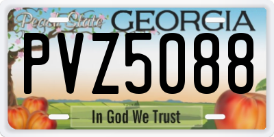 GA license plate PVZ5088