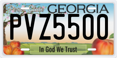 GA license plate PVZ5500