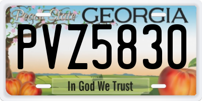 GA license plate PVZ5830