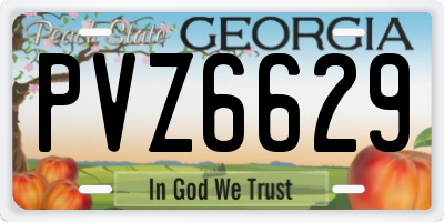 GA license plate PVZ6629