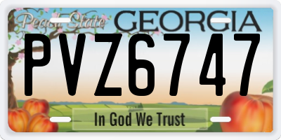 GA license plate PVZ6747