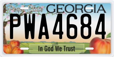 GA license plate PWA4684