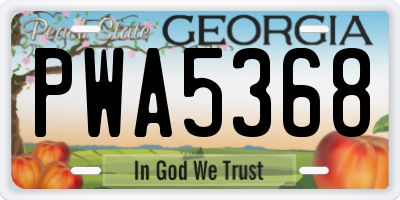 GA license plate PWA5368