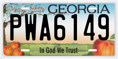 GA license plate PWA6149