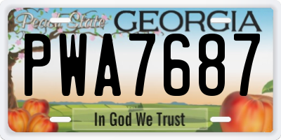 GA license plate PWA7687