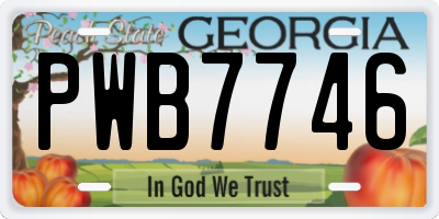 GA license plate PWB7746