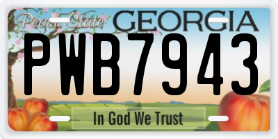 GA license plate PWB7943
