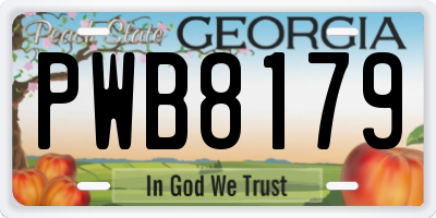 GA license plate PWB8179