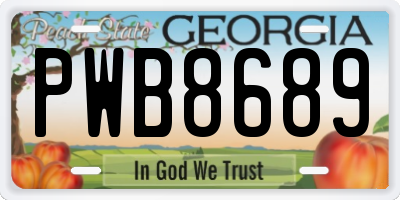 GA license plate PWB8689