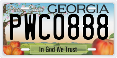 GA license plate PWC0888