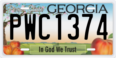 GA license plate PWC1374