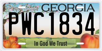 GA license plate PWC1834