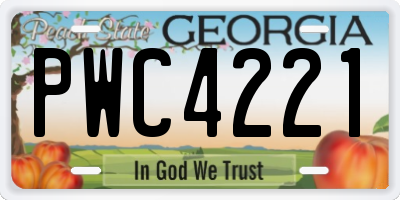 GA license plate PWC4221