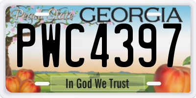 GA license plate PWC4397