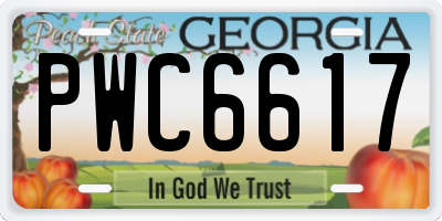 GA license plate PWC6617