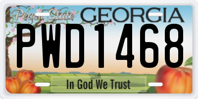 GA license plate PWD1468