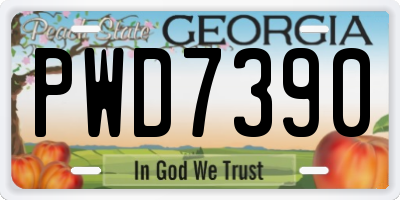 GA license plate PWD7390