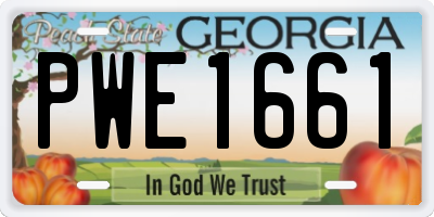 GA license plate PWE1661