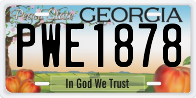 GA license plate PWE1878