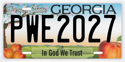 GA license plate PWE2027