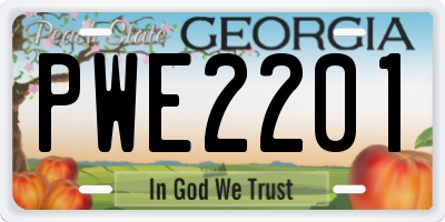 GA license plate PWE2201