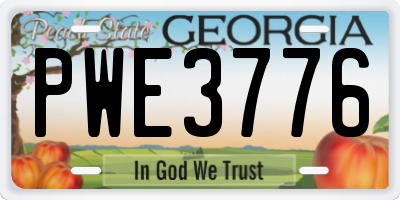 GA license plate PWE3776