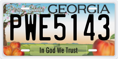 GA license plate PWE5143