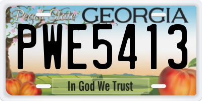 GA license plate PWE5413