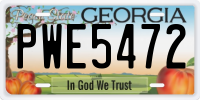GA license plate PWE5472