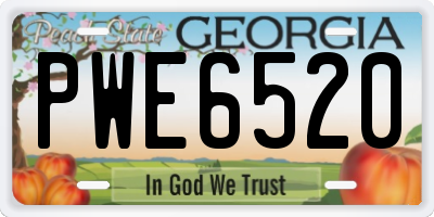 GA license plate PWE6520