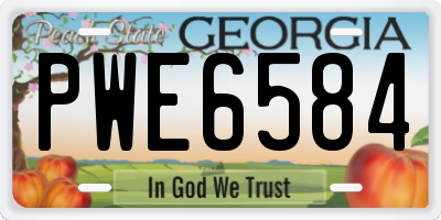 GA license plate PWE6584