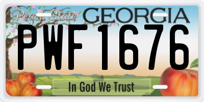 GA license plate PWF1676