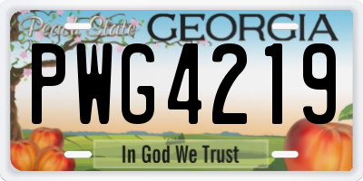 GA license plate PWG4219