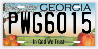 GA license plate PWG6015