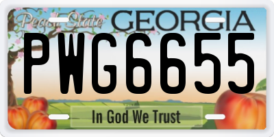 GA license plate PWG6655