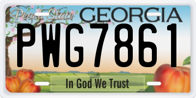 GA license plate PWG7861