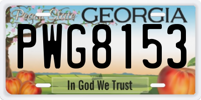 GA license plate PWG8153