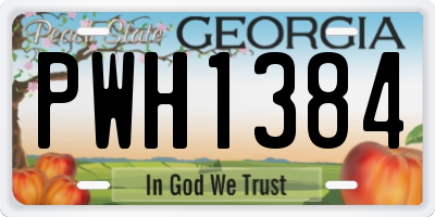 GA license plate PWH1384