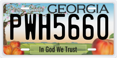 GA license plate PWH5660