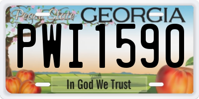 GA license plate PWI1590