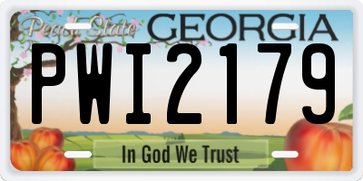 GA license plate PWI2179